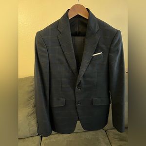 Zara 38s Suit with 29W 30L pants Slim fit || Navy Window Pane